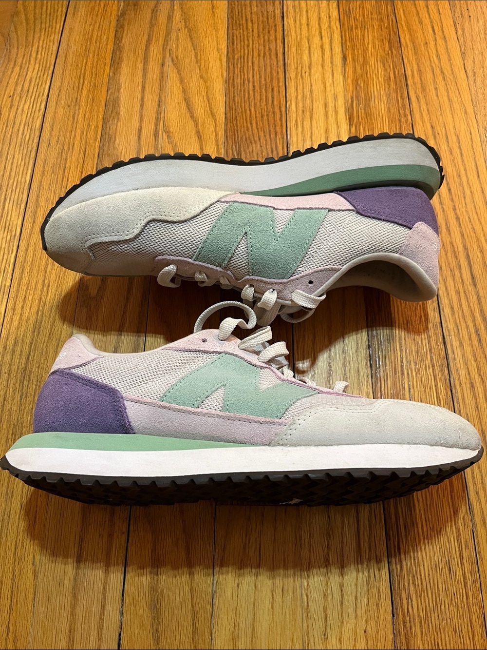 New Balance 237 Pastel Mint & Blush Retro Runner Sneakers